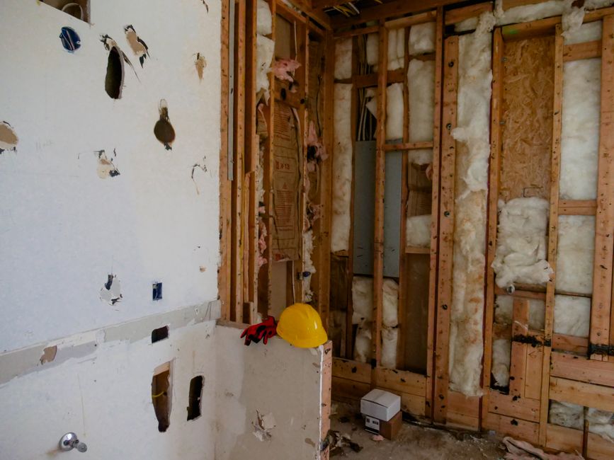 Before and after home renovation showing dramatic transformation